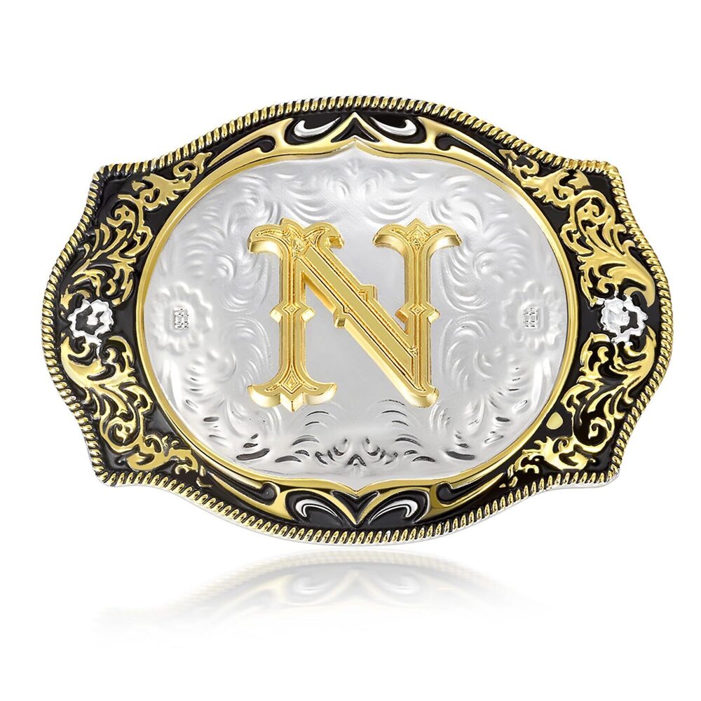 1981 Western Initial Letters Belt Buckle ABCDEFG to XYZ Golden Alphabet